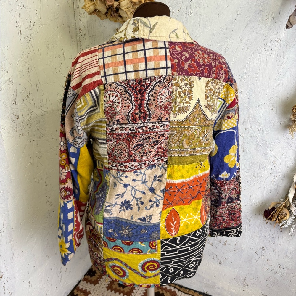 Sacred Threads Patchwork Boho Floral Jacket Size … - image 4